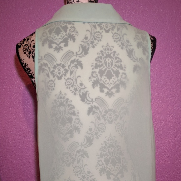 Minime sleeveless seafoam button up w/studs - Picture 6 of 6